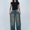 Retro Washed Baggy Jeans - Image 4