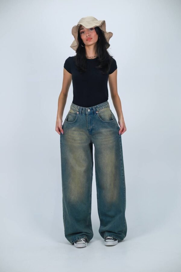 Retro Washed Baggy Jeans - Image 4