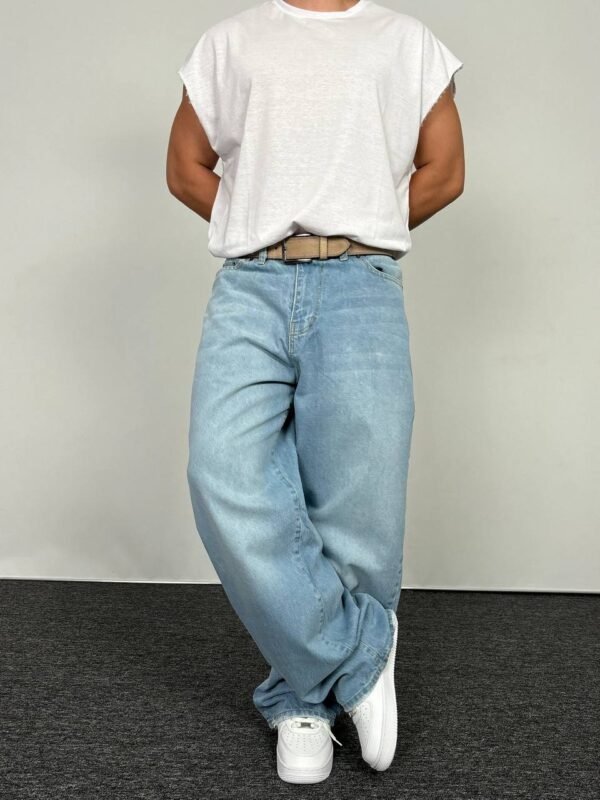 Light Blue Baggy Jeans - Men - Image 2