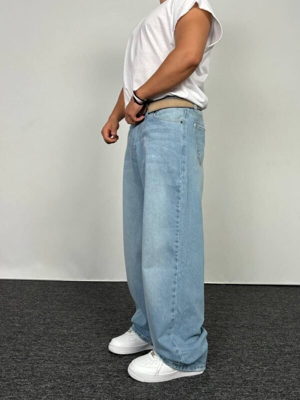 Light Blue Baggy Jeans - Men - Image 3