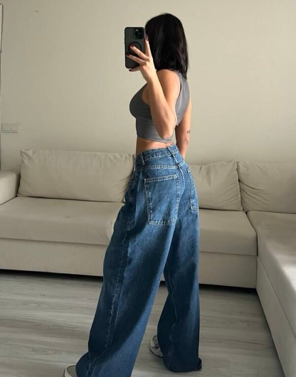 Dark Blue Baggy Jeans - Image 2