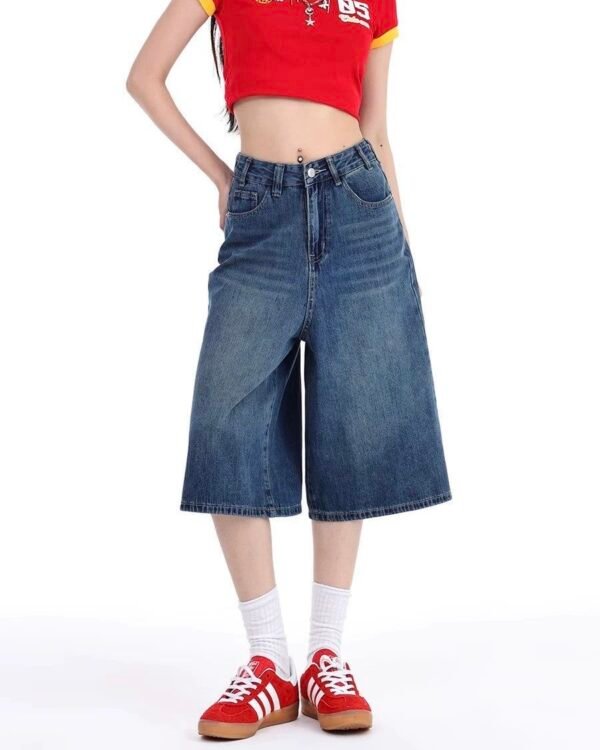 Dark Blue Baggy Jorts - Image 2